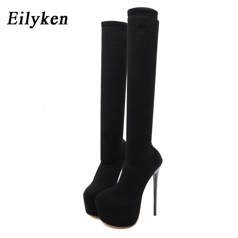 Eilyken sepatu bot wanita hak  - Sock Boot Women ulasan dan harga