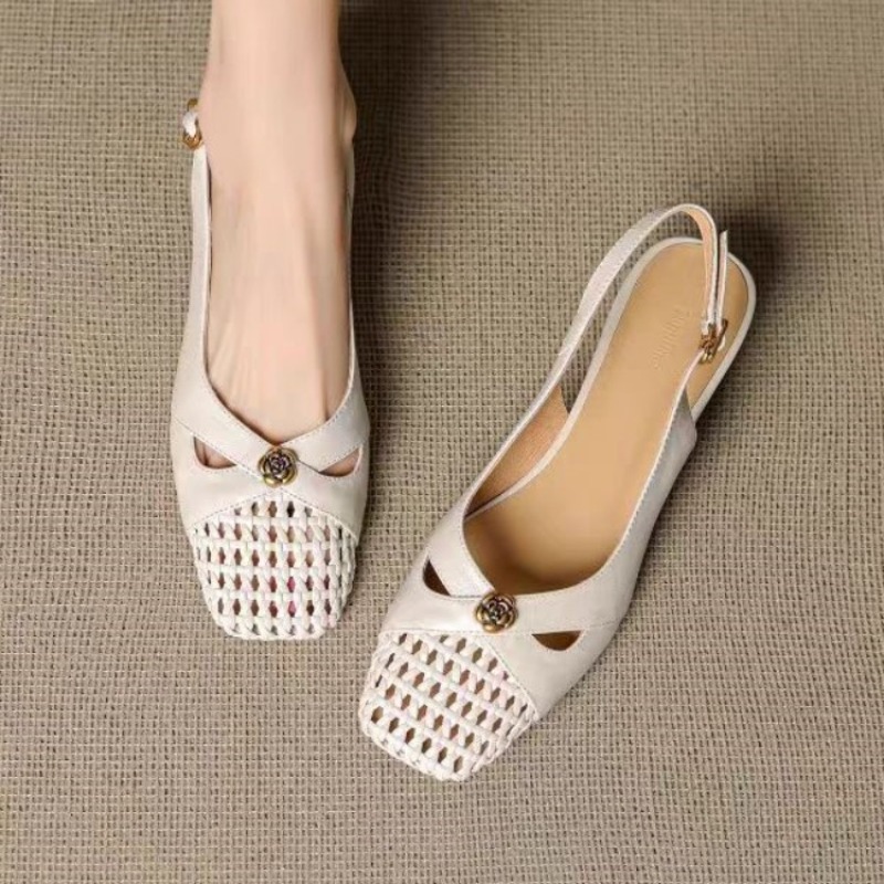 Sandal wanita bergaya Prancis  - Mule Slip On ulasan dan harga