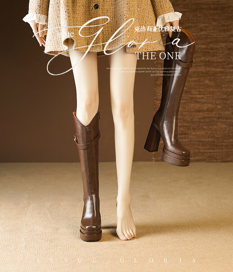 Sepatu Bot Setinggi Lutut Kuli - Knee High Boots Women ulasan dan harga